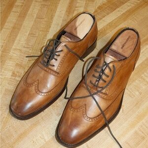Stylish Tan Leather Men's Oxfords